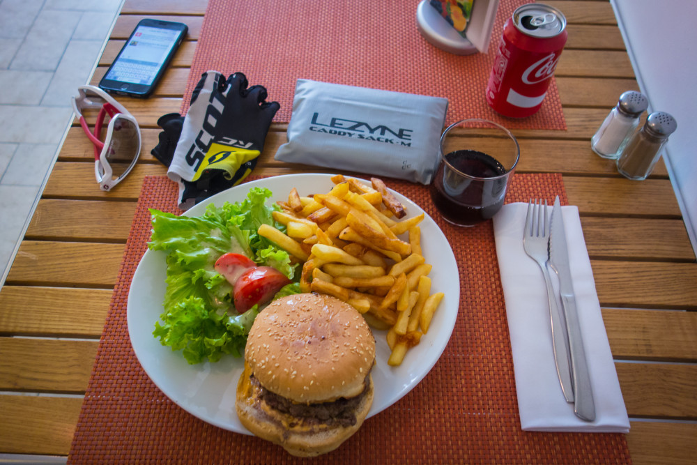 A typical meal during the 2015 Transcontinental Race