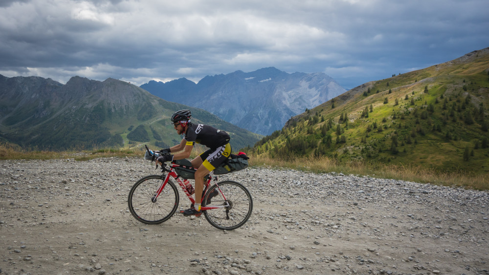 The Strada dell'Assietta, 40km of gravel road above Setrières, Italy