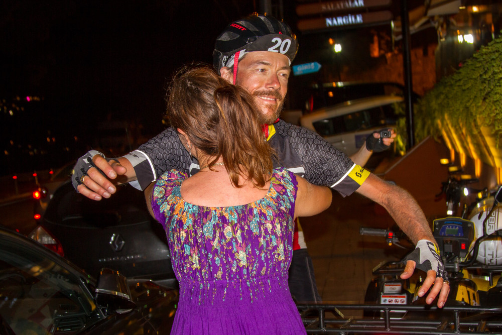 Alain and Lillie Rumpf at the finish of the 2015 Transcontinental Race