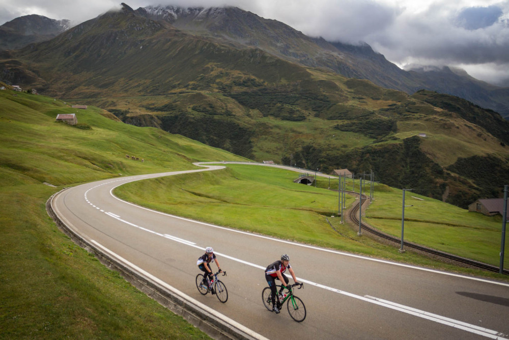 Keith and Yvette on the Oberalp