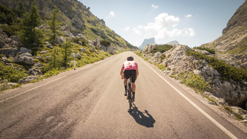 On Passo Valparola with Ewan